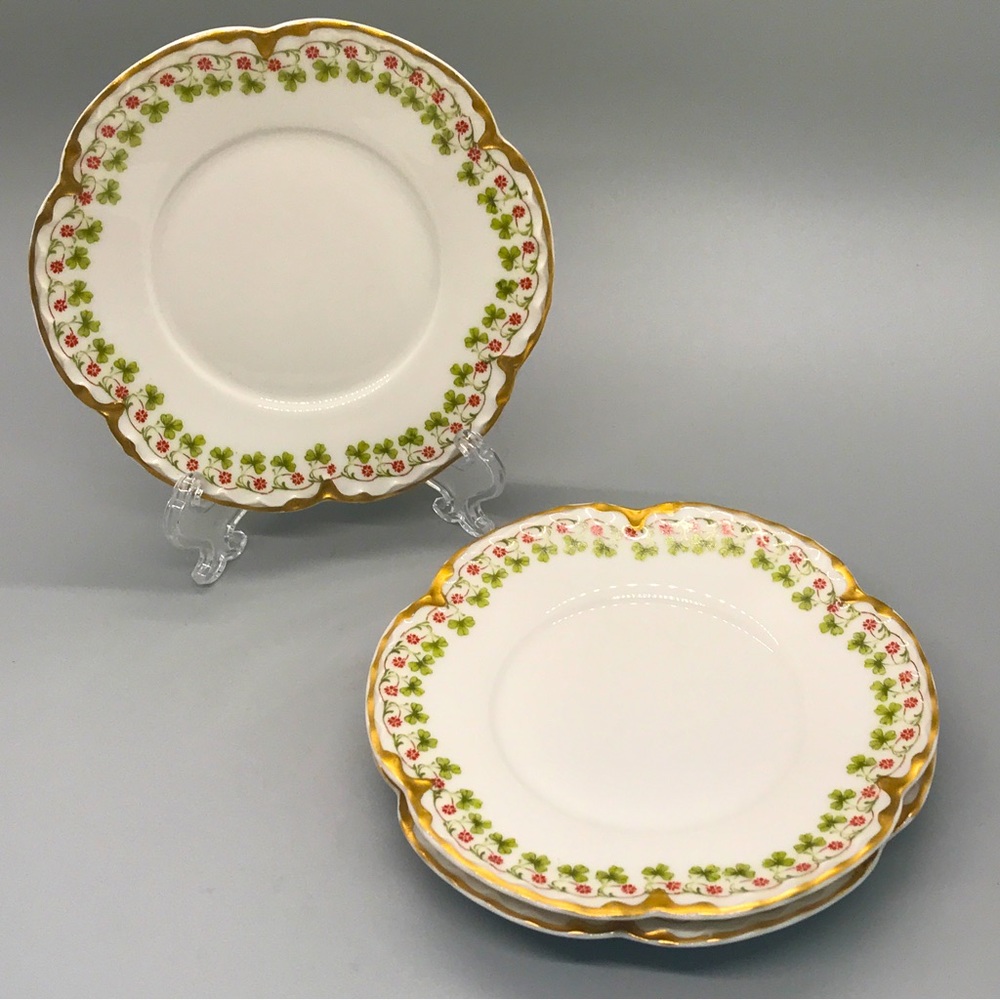 Like New Lot of 3 Vintage Limoges Clover Leaf By Haviland Trinket Dishes, 4.5”